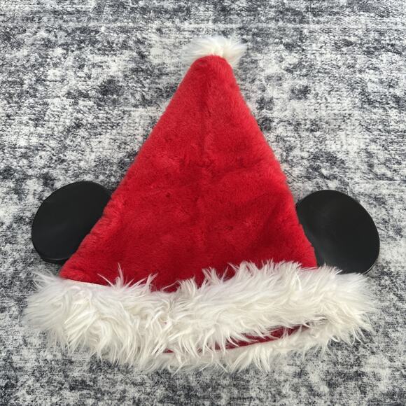 Vintage Disney Mickey Ears Santa Hat Christmas Goofys Hat Company Red Holiday - Picture 2 of 11